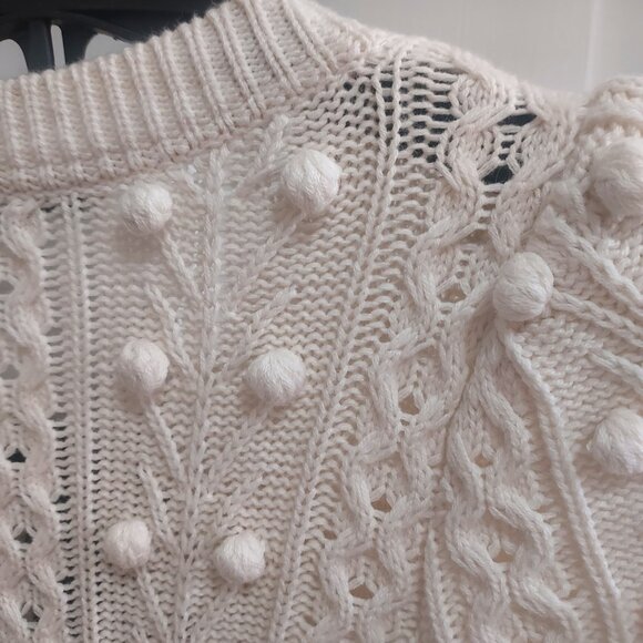 Alice + Olivia Kitty Puff Sleeve Bow Sweater White Dress - Picture 9 of 9